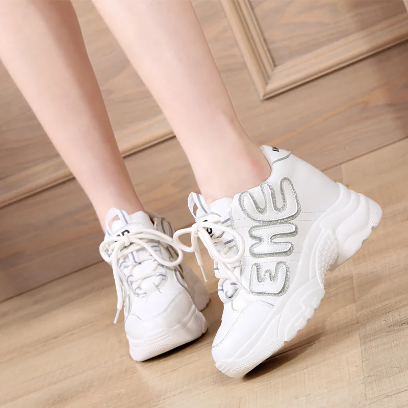 

Ktx-50 Slanted Heel Korean-style Network Shoes Old Man Shoes Thick Bottomed Platform Heel Elevator Small White Shoes Students Ca