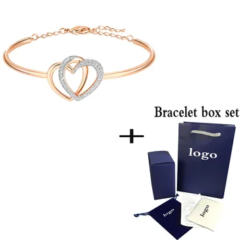 SWA High Quality Fashion New Double Heart Bracelet Rose Gold Heart Shaped Women's Jewelry Send Mom Romantic Exquisite Bracelet
SWA High Quality Fashion New Double Heart Bracelet Rose Gold Heart Shaped Women's Jewelry Send Mom Romantic Exquisite Bracelet