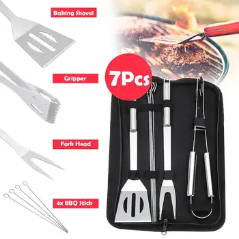 7Pcs Set Home BBQ Grill Tool Set Stainless Steel Barbecue Grill Accessories Utensils Kit In Portable Case
7Pcs Set Home BBQ Grill Tool Set Stainless Steel Barbecue Grill Accessories Utensils Kit In Portable Case