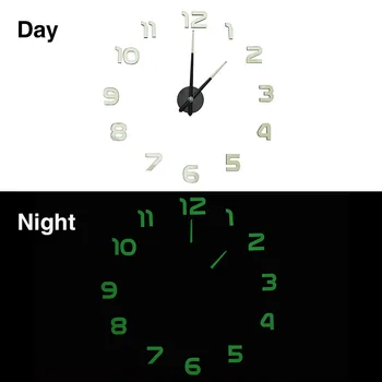 3D DIY Luminous Wall Clock Kit Large Clock Watch Horloge Acrylic Mirror Stickers Home Decoration Living Room Quartz Needle
3D DIY Luminous Wall Clock Kit Large Clock Watch Horloge Acrylic Mirror Stickers Home Decoration Living Room Quartz Needle