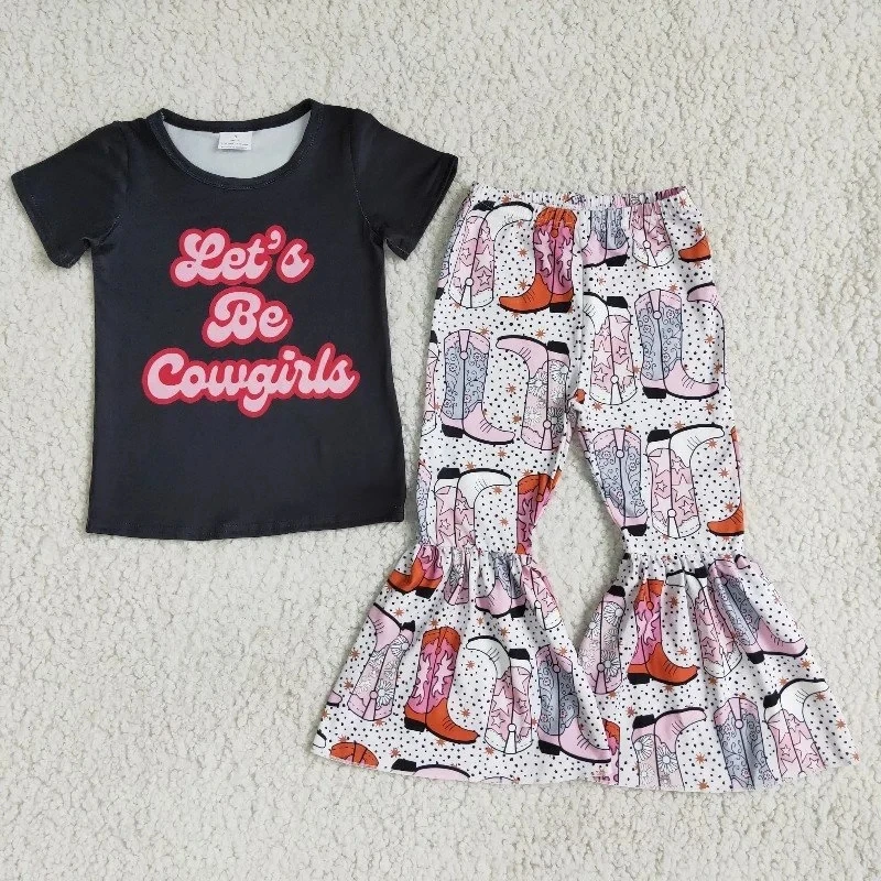 Wholesale Sets Kid Fashion Toddler Baby Girls Fall New Clothes Black Sleeves Outfits Children Cowgirls T-shirt Boots Bells Pants
Wholesale Sets Kid Fashion Toddler Baby Girls Fall New Clothes Black Sleeves Outfits Children Cowgirls T-shirt Boots Bells Pants
