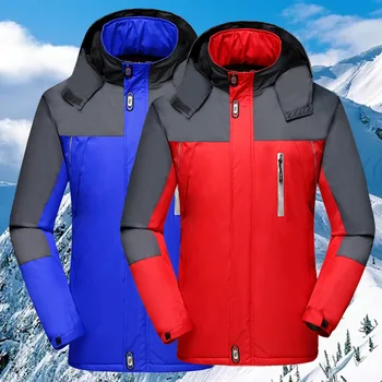 

2020 men in winter to keep warm ski-wear, add hair thickening cotton-padded jacket waterproof spell have cap