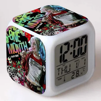 Suicide Squad Figuras Harley Quinn Joker LED Alarm Clock Colorful Touch Light Watch Thermometer Toys
Suicide Squad Figuras Harley Quinn Joker LED Alarm Clock Colorful Touch Light Watch Thermometer Toys