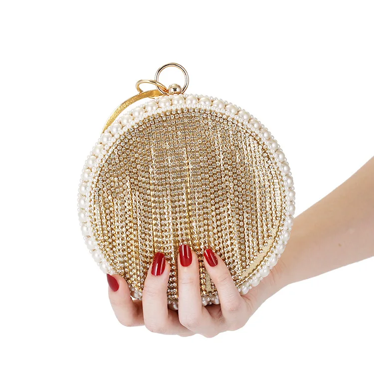 2019 Luxury Design Round Women Gold Silver Evening Bags with Bling Ladies Party Wedding Pearl Crystal Small Clutch sac a main
2019 Luxury Design Round Women Gold Silver Evening Bags with Bling Ladies Party Wedding Pearl Crystal Small Clutch sac a main
