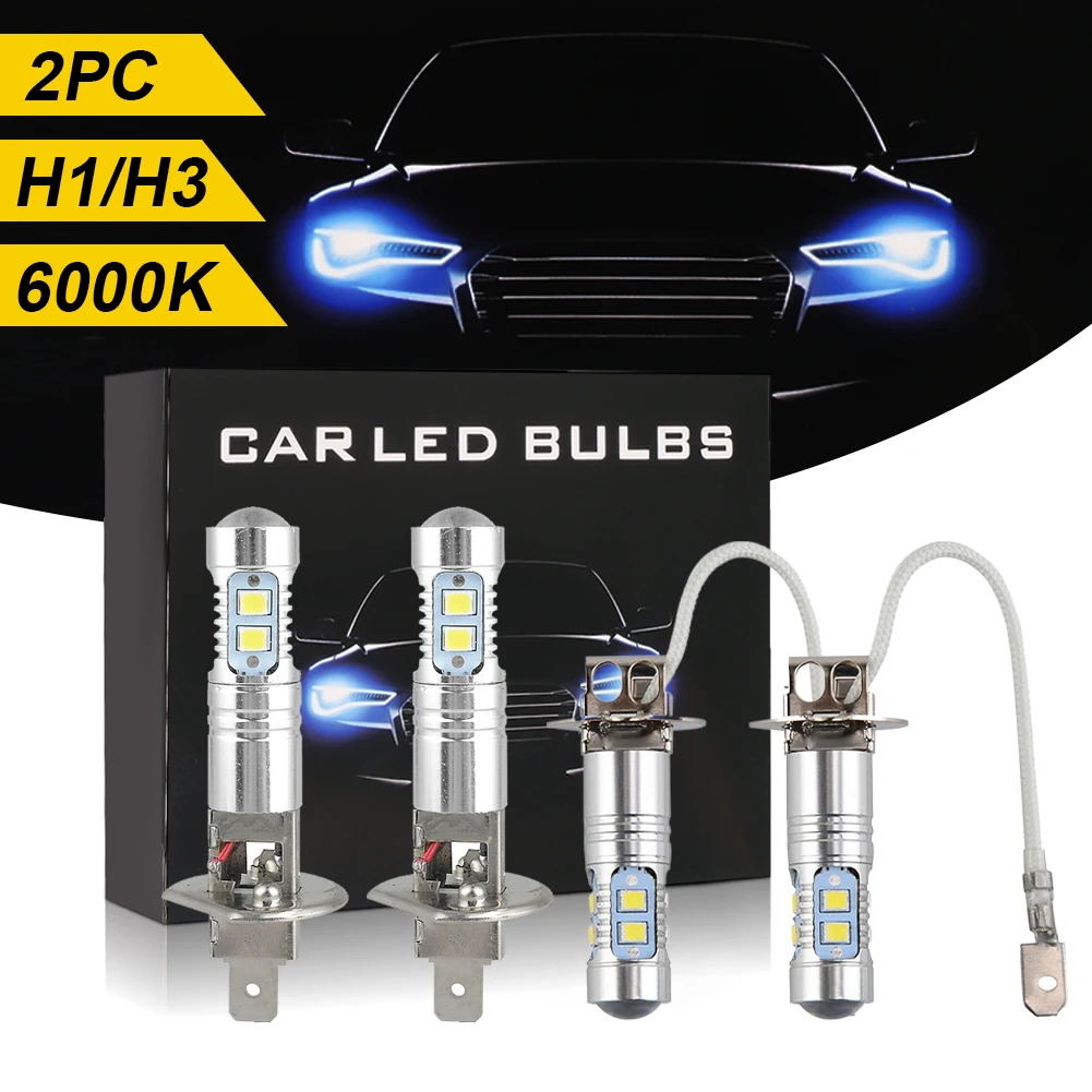 2PCS H1/H3 LED Headlight Bulb Waterproof Super Bright Fog Light Daytime Running Light 6000K White
2PCS H1/H3 LED Headlight Bulb Waterproof Super Bright Fog Light Daytime Running Light 6000K White