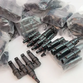 20 Pairs/Lot M/FM Solar Panel 4 to 1 T Branch 30A Solar Panel Connector Cable Coupler Combiner solar Panel Cable Connectors
20 Pairs/Lot M/FM Solar Panel 4 to 1 T Branch 30A Solar Panel Connector Cable Coupler Combiner solar Panel Cable Connectors