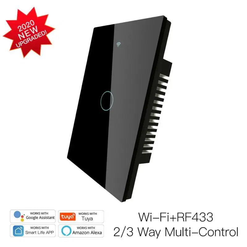 New Upgraded WiFi + Bluetooth Mode Smart Remote Control Wall Touch Smart Light Switch 100-250v Compatible with Alexa Google Home
New Upgraded WiFi + Bluetooth Mode Smart Remote Control Wall Touch Smart Light Switch 100-250v Compatible with Alexa Google Home