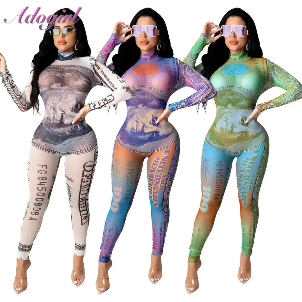 Sexy Dollar Letter Print Sheer Mesh Night Party Club Jumpsuit Women Autumn Long Sleeve Turtleneck Outfit Street Rompers Overalls
Sexy Dollar Letter Print Sheer Mesh Night Party Club Jumpsuit Women Autumn Long Sleeve Turtleneck Outfit Street Rompers Overalls