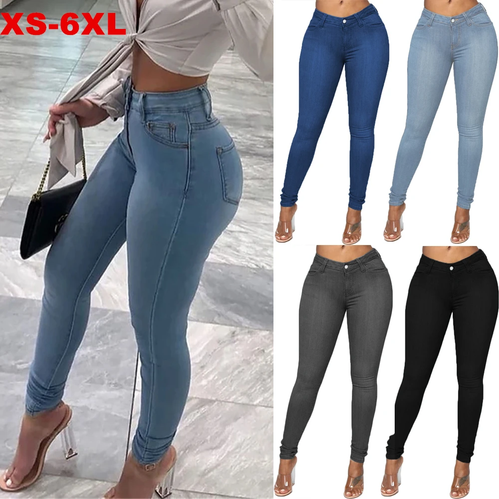 Women's Jeans High Waist Stretch Skinny Denim Pants 2020 Fall/Winter Blue Retro Washed Stretch Slim Pencil Pants
Women's Jeans High Waist Stretch Skinny Denim Pants 2020 Fall/Winter Blue Retro Washed Stretch Slim Pencil Pants