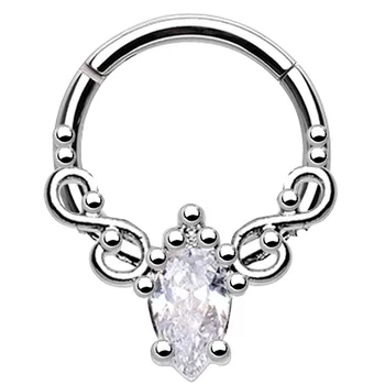 Body Punk 16G Daith Earrings Princess Filigree Sparkling CZ Hinged Segment Ring Helix Earring Hoop Tragus Cartilage Hoop Septum
Body Punk 16G Daith Earrings Princess Filigree Sparkling CZ Hinged Segment Ring Helix Earring Hoop Tragus Cartilage Hoop Septum