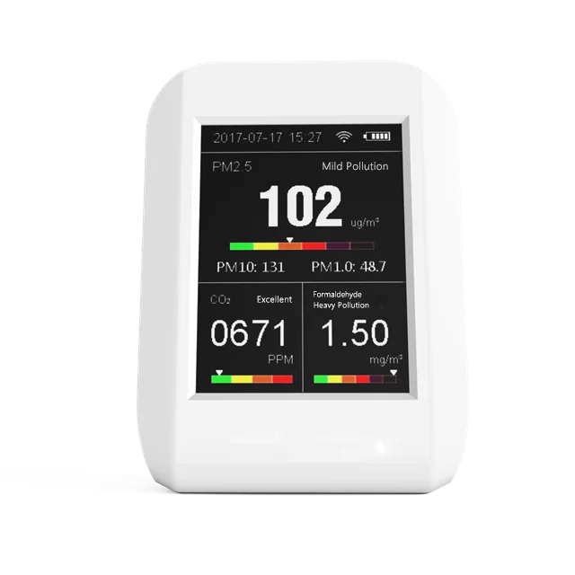 CE and ROHS compliant air quality monitor for sale real time detecting PM1.0 PM2.5 PM10 CO2 HCHO and OEM VOC
CE and ROHS compliant air quality monitor for sale real time detecting PM1.0 PM2.5 PM10 CO2 HCHO and OEM VOC