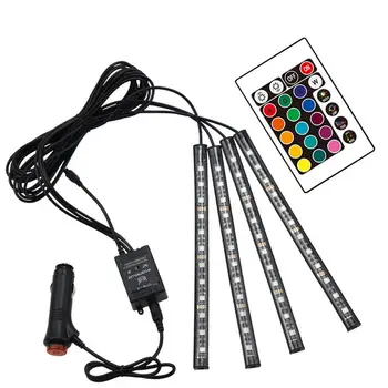 LED Car Strip Light 4 Pieces Waterproof Interior Underdash Lighting Kit With Wireless Remote Control
LED Car Strip Light 4 Pieces Waterproof Interior Underdash Lighting Kit With Wireless Remote Control