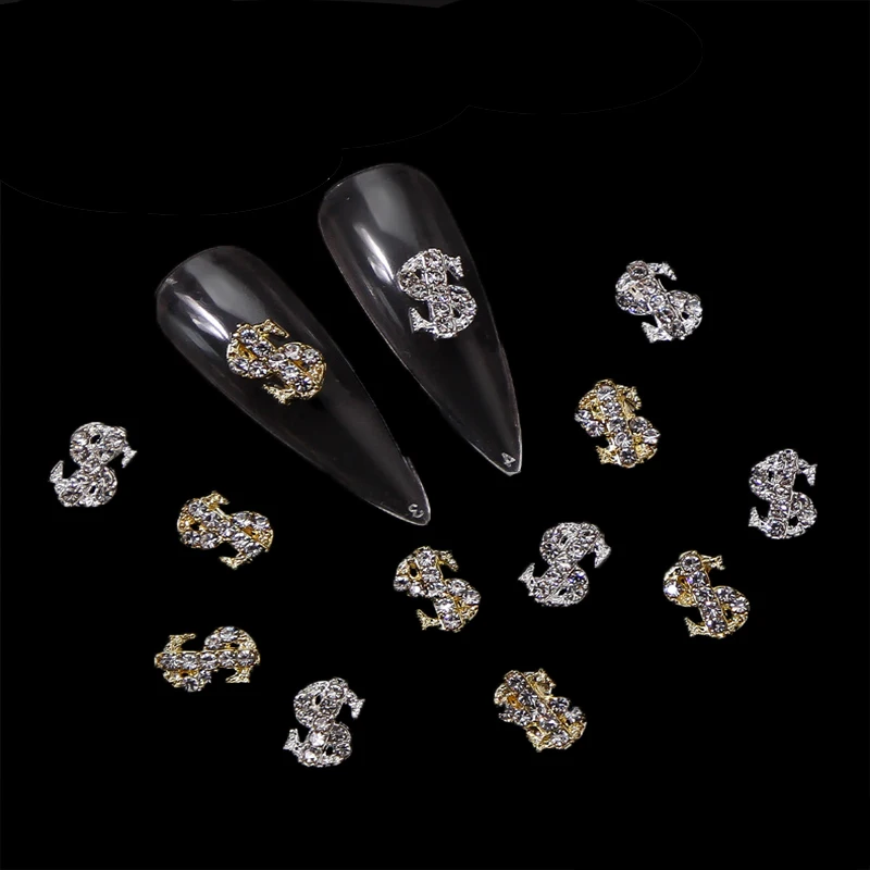 9X6mm(10pcs) "$"Design Gold/Silver Charms For Nail Art,Dollar Sign Shapes Nail Gems Stones Diamonds Alloy Manicure Decorations#
9X6mm(10pcs) "$"Design Gold/Silver Charms For Nail Art,Dollar Sign Shapes Nail Gems Stones Diamonds Alloy Manicure Decorations#