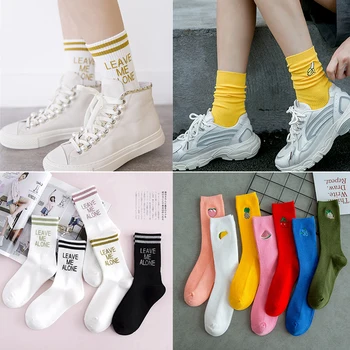 1Pair Cotton Cute Fruit Print Women's Socks Embroidery Long Funny Socks Women Harajuku Letter Print Ankle Socks Meias Female
1Pair Cotton Cute Fruit Print Women's Socks Embroidery Long Funny Socks Women Harajuku Letter Print Ankle Socks Meias Female