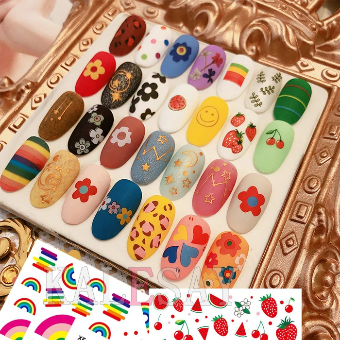 3D Nail Art Sticker Newest kawaii Avocado Strawberry Rainbow Nail Decals Adhesive Sticker for Design Manicure Letter Decorations
3D Nail Art Sticker Newest kawaii Avocado Strawberry Rainbow Nail Decals Adhesive Sticker for Design Manicure Letter Decorations