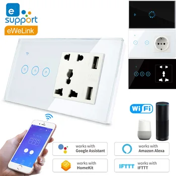 WiFi Switch Smart &EU /US/UK Universal Socket with USB Light Switch Glass Panel Touch Switch Compatible with Alexa Google Home
WiFi Switch Smart &EU /US/UK Universal Socket with USB Light Switch Glass Panel Touch Switch Compatible with Alexa Google Home