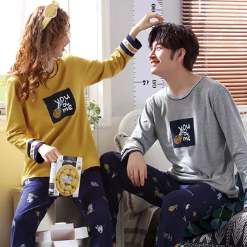 CAIYIER Autumn Winter Couple Pajamas Cartoon Printing Cotton Cute Bear Round Neck Long Sleeve Woman Sleepwear Home Clothes Men's 
CAIYIER Autumn Winter Couple Pajamas Cartoon Printing Cotton Cute Bear Round Neck Long Sleeve Woman Sleepwear Home Clothes Men's