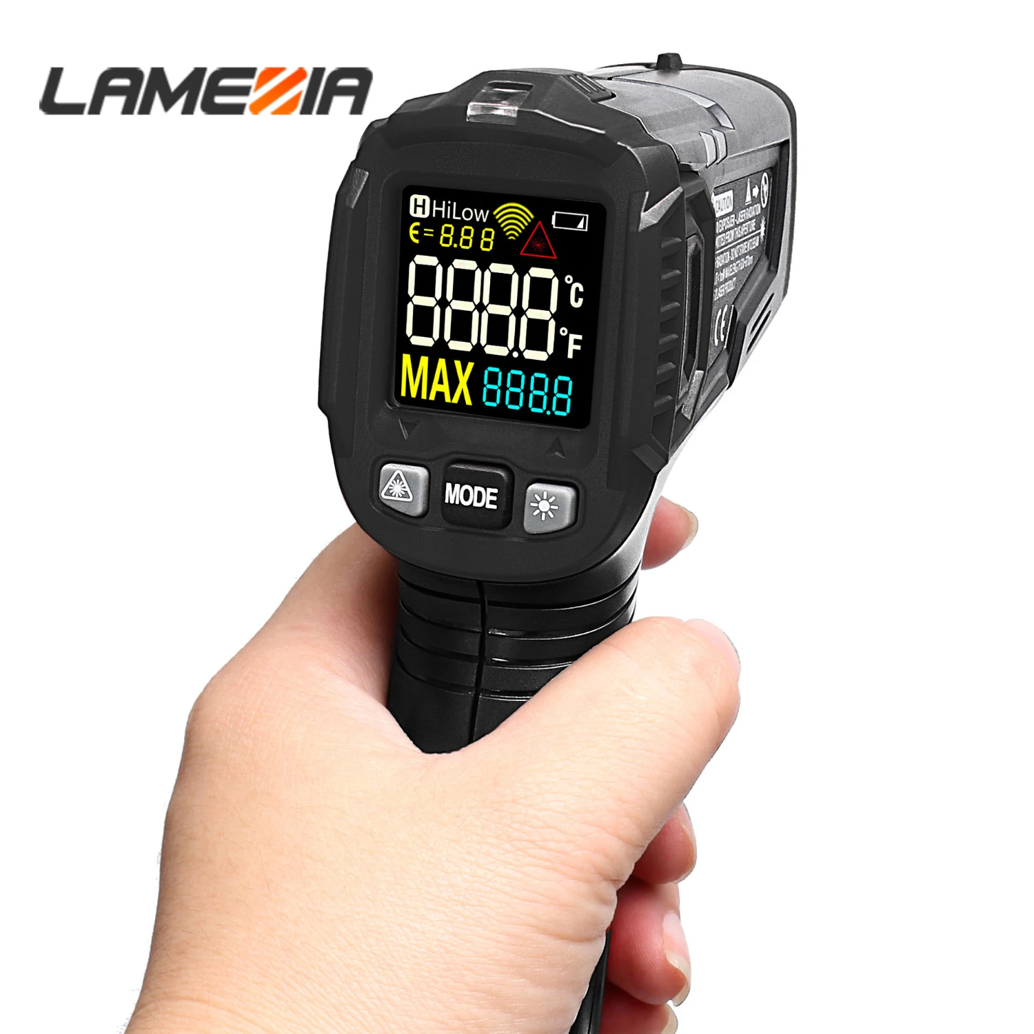 LAMEZIA Laser Infrared Digital Handheld Thermometer Gun Temperature Humidity Hygrometer Meter Pyrometer Temp With LCD Display
LAMEZIA Laser Infrared Digital Handheld Thermometer Gun Temperature Humidity Hygrometer Meter Pyrometer Temp With LCD Display