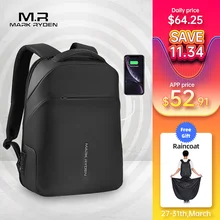 Mark ryden novo anti-ladrão tsa lock men mochila impermeável capa de chuva 15.6 polegada bolsa para portátil escola moda homem bolsa de viagem(China)