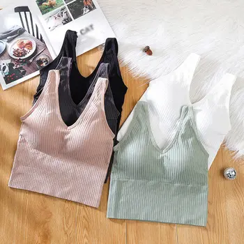 Fashion Korean Version Of Solid Color Pit Strip V-tie Chest Pad Without Beautiful Back Sling Sports Bra
Fashion Korean Version Of Solid Color Pit Strip V-tie Chest Pad Without Beautiful Back Sling Sports Bra