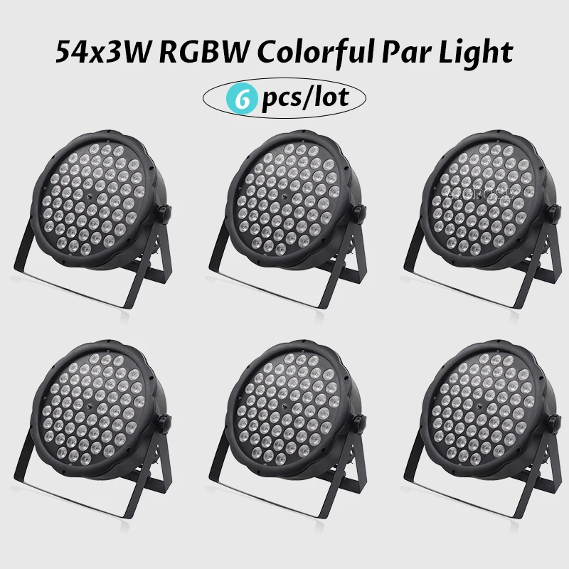 6 шт./лот 54X3W led Par Светильник RGBW DMX512 AC90V 240V Профессиональный DJ оборудование|par light