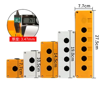 Waterproof Button Box Switch Control Box 12345 Hole Position Industry Switch Indicator Light Plastic Emergency Stop Case 22mm
Waterproof Button Box Switch Control Box 12345 Hole Position Industry Switch Indicator Light Plastic Emergency Stop Case 22mm