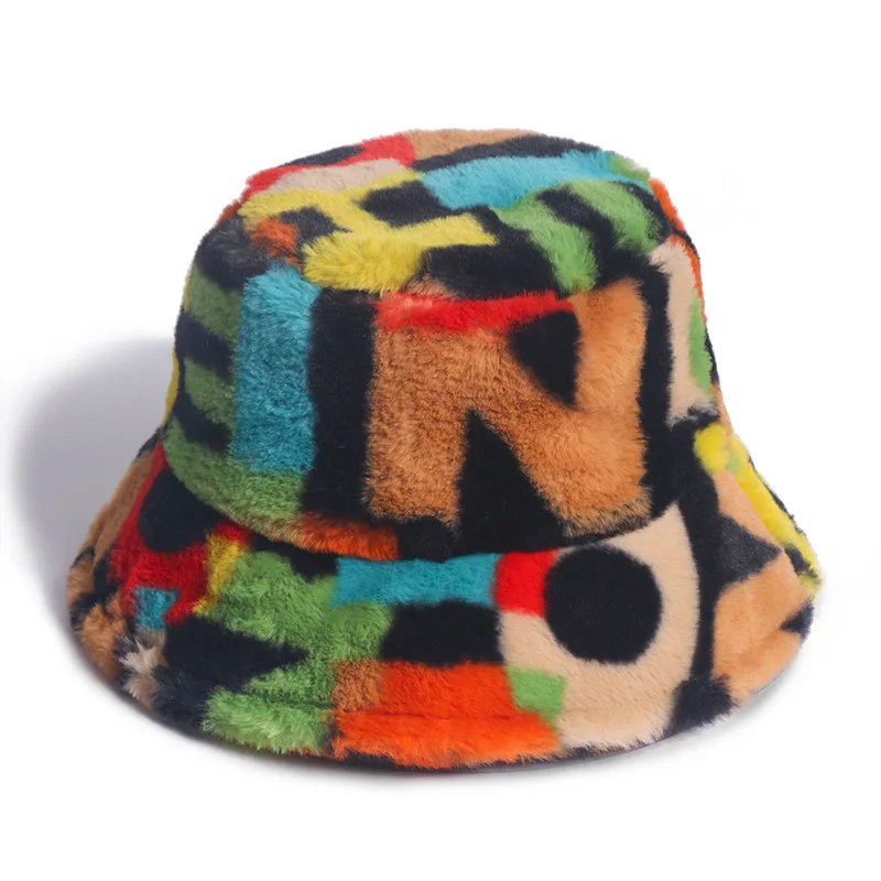 New Outdoor Multicolor Rainbow Faux Fur Letter Pattern Bucket Hats Women Winter Soft Warm Gorros Mujer For Women and Kids
New Outdoor Multicolor Rainbow Faux Fur Letter Pattern Bucket Hats Women Winter Soft Warm Gorros Mujer For Women and Kids