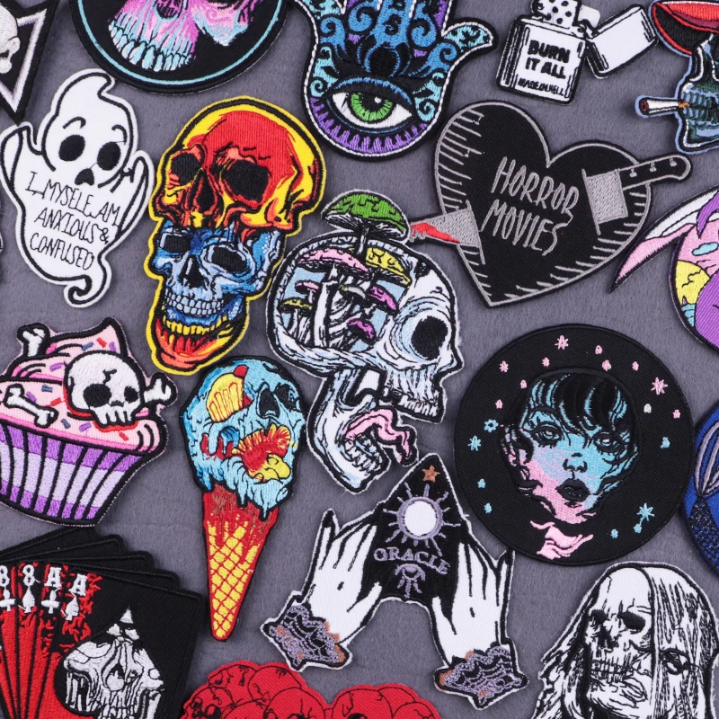 Patches On Clothes Stickers Punk Hippie Striped Embroidered Patches For Clothing Goth Iron On Patch Skull Stripes for Jackets
Patches On Clothes Stickers Punk Hippie Striped Embroidered Patches For Clothing Goth Iron On Patch Skull Stripes for Jackets