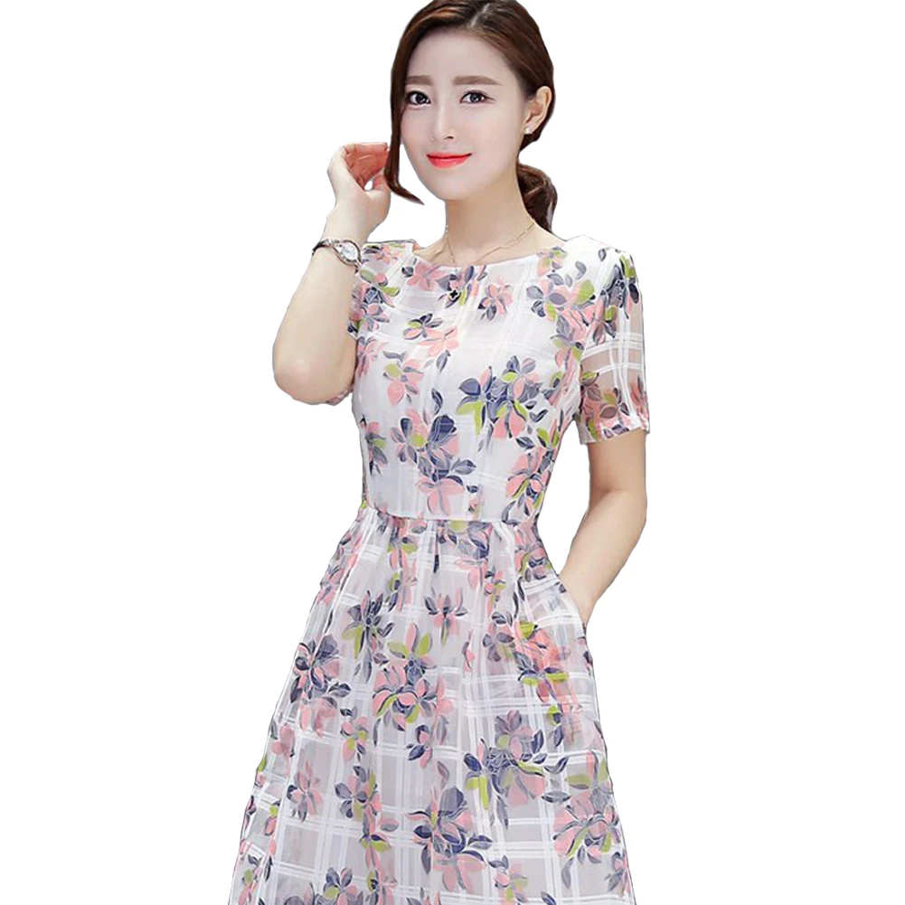 Basic Holiday Fairy Women Dress Fashion Floral Printed Simple Mid-length Daily Round Neck Sweet Summer Short Sleeve Polyester
Basic Holiday Fairy Women Dress Fashion Floral Printed Simple Mid-length Daily Round Neck Sweet Summer Short Sleeve Polyester