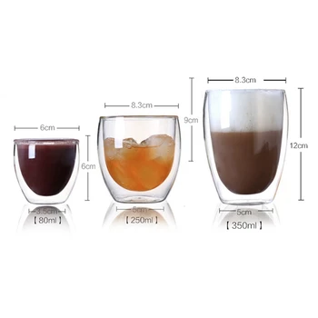 80/250/350ML Tea Cups Mugs New Creative Double Layer Coffee Mugs Drinking Glasses Heat Resistant Wall Glass Coffee Cups 
80/250/350ML Tea Cups Mugs New Creative Double Layer Coffee Mugs Drinking Glasses Heat Resistant Wall Glass Coffee Cups