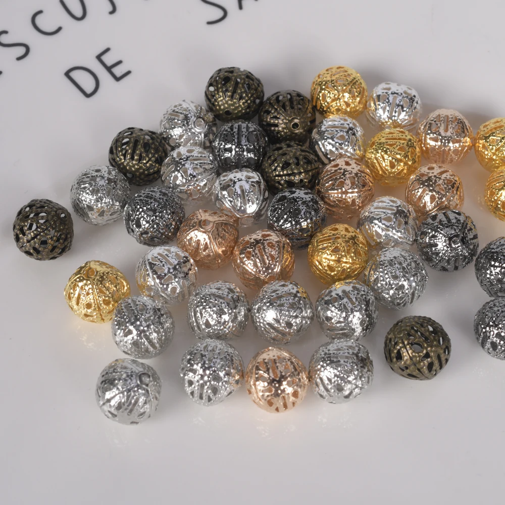 Бусины круглые с отверстием для изготовления бижутерии, 10-200 шт./лот, 4 - 20 мм