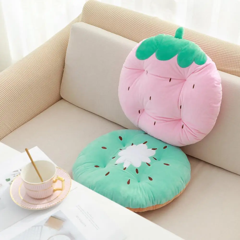 Cute Cartoon Plush Fruit Cushion Strawberry Watermelon Pineapple Pillow Chair Seat Sofa Cushions Kids Girl Birthday Gift | Игрушки и
