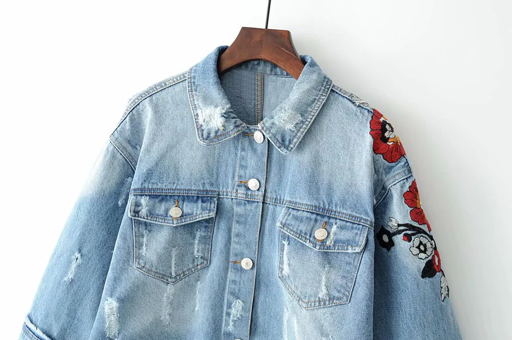 B4312-Western Style WOMEN'S Dress 19 Spring New Style Fold-down Collar Irregular with Holes Embroidered Jeans Coat Women's
B4312-Western Style WOMEN'S Dress 19 Spring New Style Fold-down Collar Irregular with Holes Embroidered Jeans Coat Women's