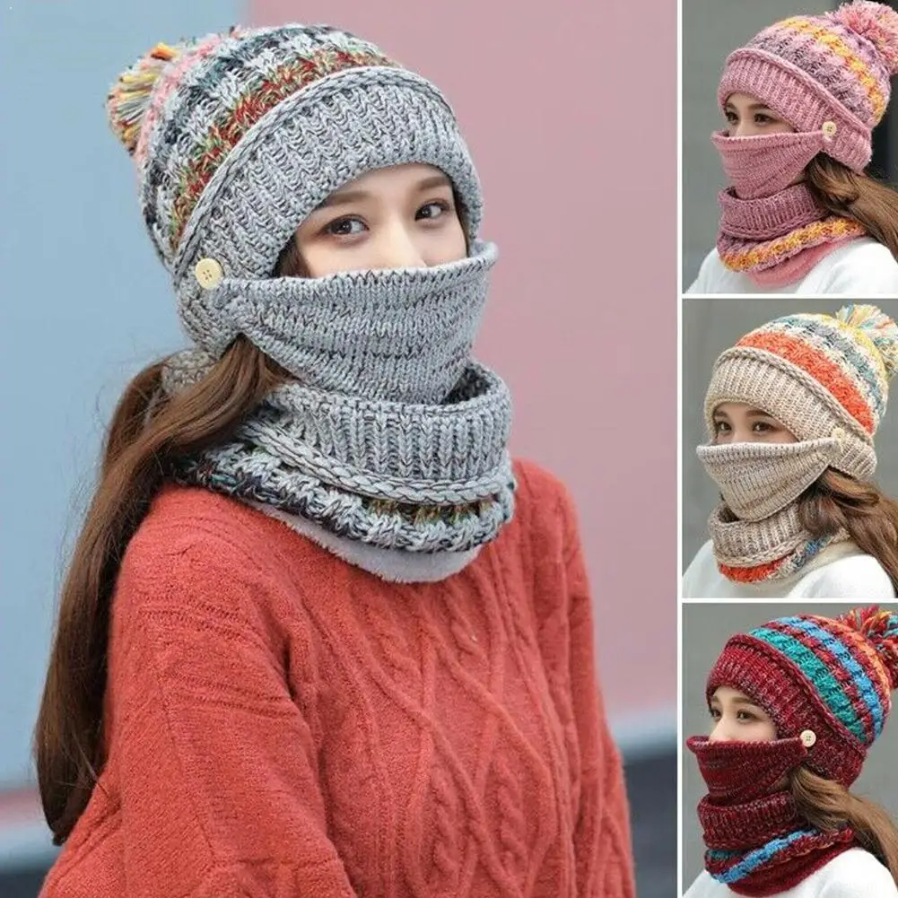 3pcs/set Winter Cap Woman Pompon Knitted Hat Neck Mask Warm Cap Pom Winter Cap Neckwarmer Beanies Pom Mask Scarves Women Pl Q8T5
3pcs/set Winter Cap Woman Pompon Knitted Hat Neck Mask Warm Cap Pom Winter Cap Neckwarmer Beanies Pom Mask Scarves Women Pl Q8T5