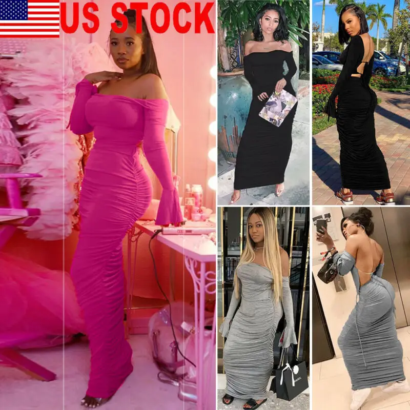 2019 Newest Fashion Women Off Shoulder Long Sleeve Ruffled Solid Dress Bodycon Evening
2019 Newest Fashion Women Off Shoulder Long Sleeve Ruffled Solid Dress Bodycon Evening