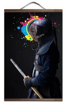 Cool black Japan Bushido Samurai Art Print canvas Poster Canvas Scroll Painting with wood
Cool black Japan Bushido Samurai Art Print canvas Poster Canvas Scroll Painting with wood