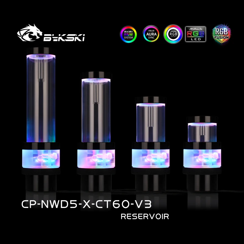 Bykski CP-NWD5-X-CT60-V3 RGB AIO D5 Pump+Reservoir Cylindrical Water Tank Res Combo 60/100/150/200MM Flow 1100L/H Lift 5 Meter | Компьютеры