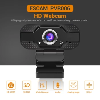 1080P HD Webcam Built-in Mic Smart Web Camera USB Live Stream Cam for Desktop Laptop PC Computer Game Broadcast Online Courses
1080P HD Webcam Built-in Mic Smart Web Camera USB Live Stream Cam for Desktop Laptop PC Computer Game Broadcast Online Courses