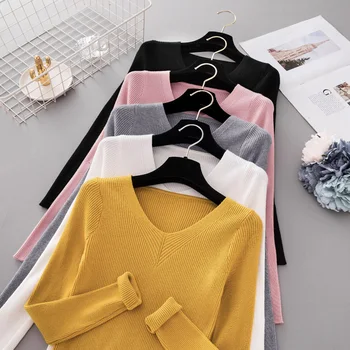 Autumn Pullover Women V Neck Sweater Knitted Jumper Womens Sweaters 2019 Winter Tops For Women Sweaters And Pullovers Trui Dames
Autumn Pullover Women V Neck Sweater Knitted Jumper Womens Sweaters 2019 Winter Tops For Women Sweaters And Pullovers Trui Dames
