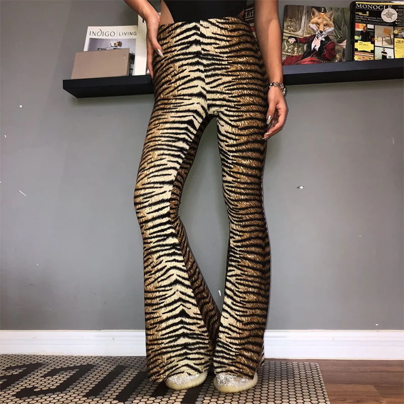 OSLLENLLA Tiger Stripe Printed Flare Pants Women High Waist Bell-Bottom Pants Ladies Leopard Flared Trousers Plus Size 2XL
OSLLENLLA Tiger Stripe Printed Flare Pants Women High Waist Bell-Bottom Pants Ladies Leopard Flared Trousers Plus Size 2XL