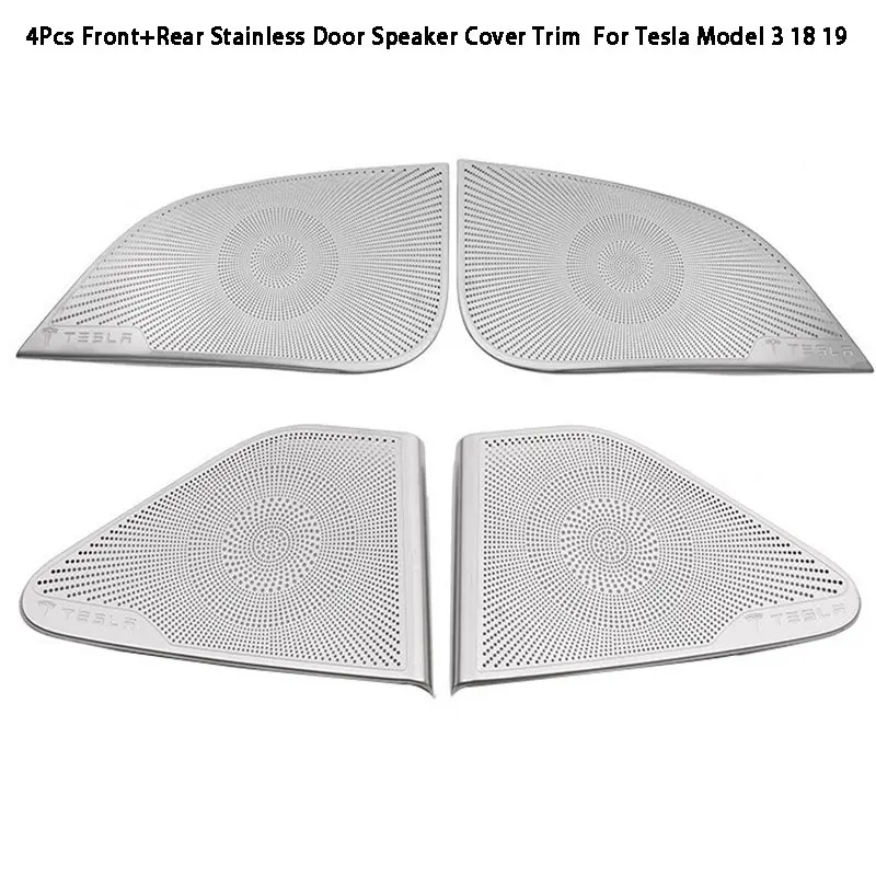 For Tesla Model 3 18 19 Stainless Steel Rear+ Front Door Speaker Cover Trim 4Pcs
For Tesla Model 3 18 19 Stainless Steel Rear+ Front Door Speaker Cover Trim 4Pcs