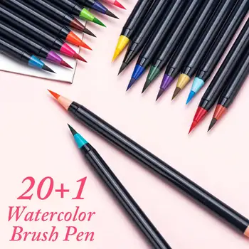 Watercolor Brush Pen Set 20/24/48 Color Portable Nontoxic Soft Nylon Pen Tip with One Pen for Calligraphy Painting 
Watercolor Brush Pen Set 20/24/48 Color Portable Nontoxic Soft Nylon Pen Tip with One Pen for Calligraphy Painting