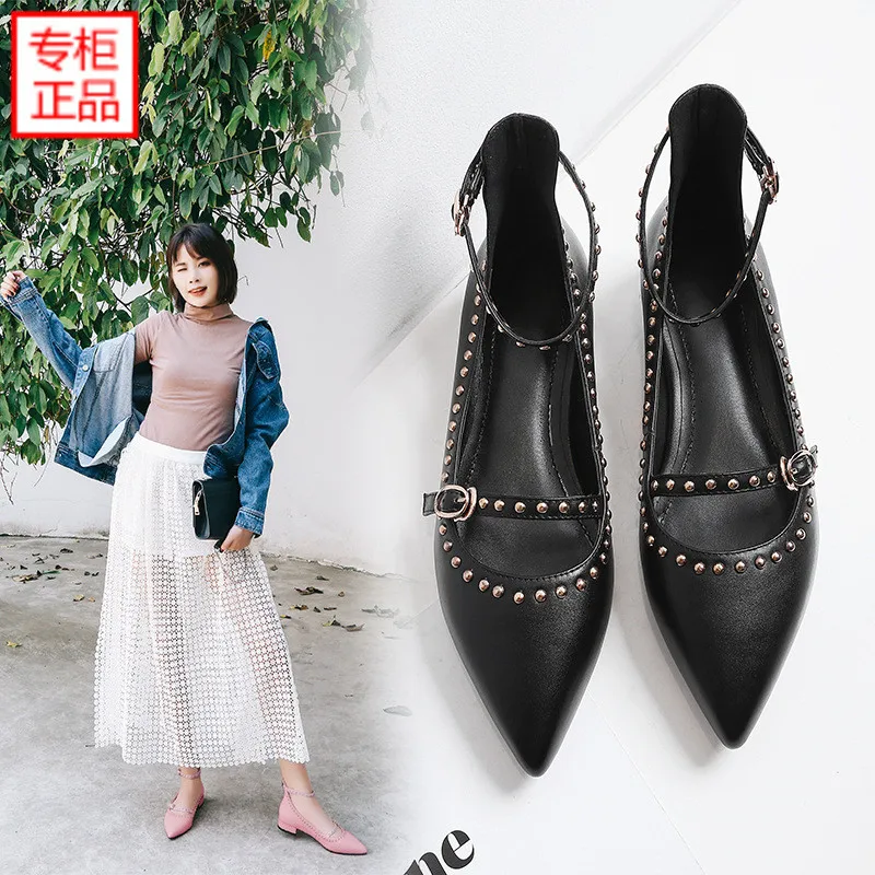 2019 Spring New Style Full-grain Leather Pointed-Toe Fashion Shallow Mouth Low Heel WOMEN'S Shoes Genuine Leather Ankle Belt Fla
2019 Spring New Style Full-grain Leather Pointed-Toe Fashion Shallow Mouth Low Heel WOMEN'S Shoes Genuine Leather Ankle Belt Fla