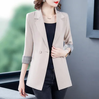 2020 Summer Women Suit Coat Blazer Pink Black Patchwork Single Button Notched One Button Business Formal Lady Designer Coat
2020 Summer Women Suit Coat Blazer Pink Black Patchwork Single Button Notched One Button Business Formal Lady Designer Coat