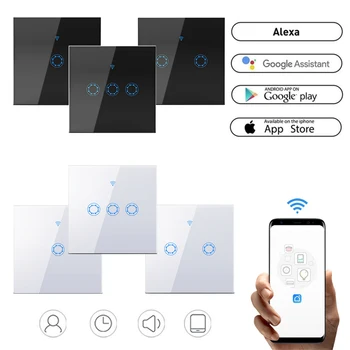 Intelligent WIFI Glass Panel Switch EU Standard 220V LED Light Lamp Touch Switch APP Remote Control 1/2/3 Gang Smart WIFI Switch
Intelligent WIFI Glass Panel Switch EU Standard 220V LED Light Lamp Touch Switch APP Remote Control 1/2/3 Gang Smart WIFI Switch