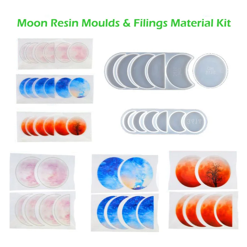 Moon Phase Pendant Resin Mold Crescent Moon Geode Agate Silicone Mold Lunar Eclipse Quarter Full Moon Plant DIY Craft Tools
Moon Phase Pendant Resin Mold Crescent Moon Geode Agate Silicone Mold Lunar Eclipse Quarter Full Moon Plant DIY Craft Tools