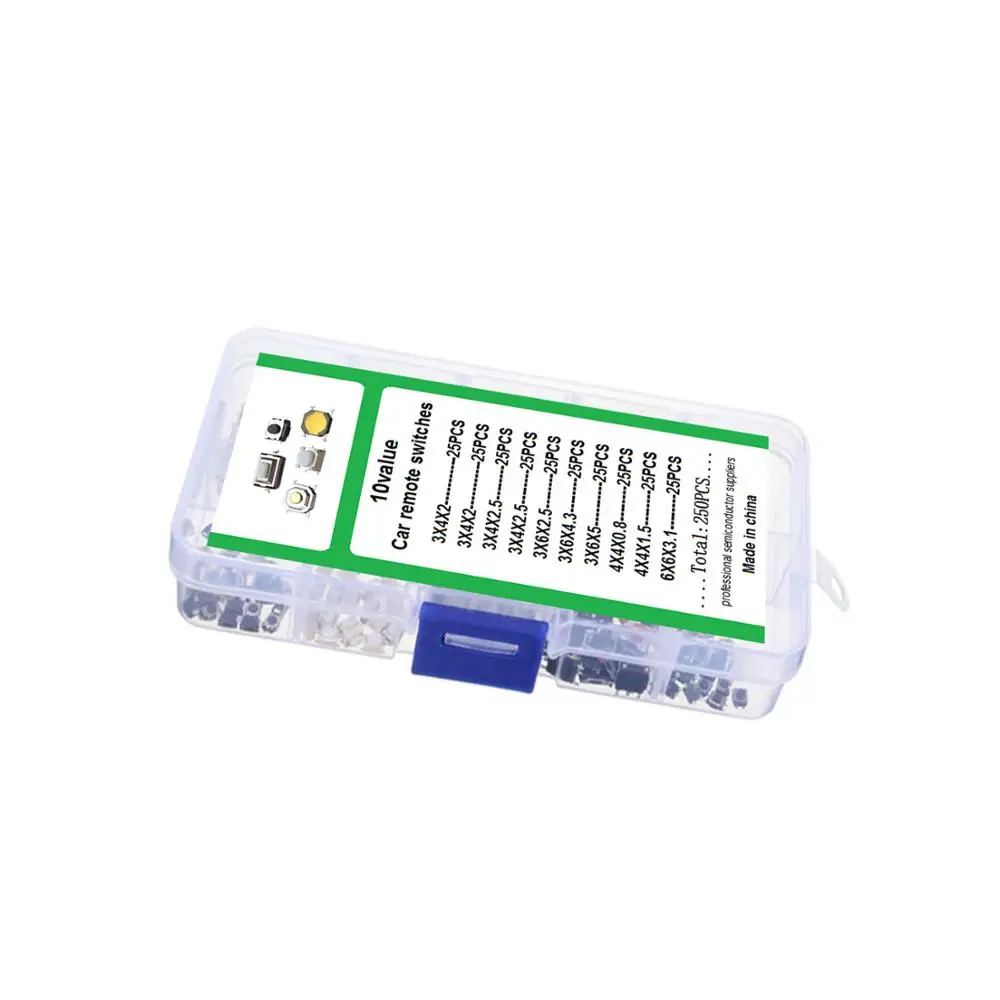 10 models 250 pcs Tactile Push Button Switch Micro Switch Car remote control button switches
10 models 250 pcs Tactile Push Button Switch Micro Switch Car remote control button switches