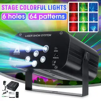 Night Light Projector Lamp 6 Holes 64 Patterns Laser Mini LED Projector Light Stage Lighting Effect for Bars Clubs Disco DJ KTV
Night Light Projector Lamp 6 Holes 64 Patterns Laser Mini LED Projector Light Stage Lighting Effect for Bars Clubs Disco DJ KTV