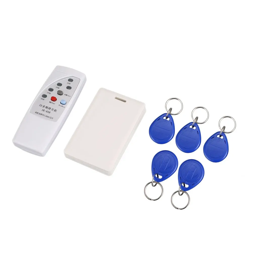 RFID Reader 125KHz EM4100 ID Card Copier/RFID Duplicator + 5pcs Chip Key Card Token Tags + 6pcs Keyfobs
RFID Reader 125KHz EM4100 ID Card Copier/RFID Duplicator + 5pcs Chip Key Card Token Tags + 6pcs Keyfobs