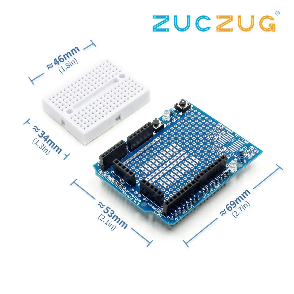 UNO Proto Shield prototype expansion board with SYB-170 mini bread board based For ARDUINO UNO ProtoShield
UNO Proto Shield prototype expansion board with SYB-170 mini bread board based For ARDUINO UNO ProtoShield